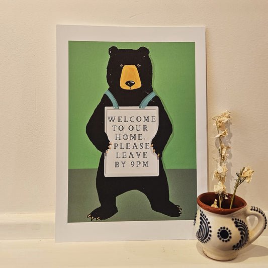 Leave By 9 Print