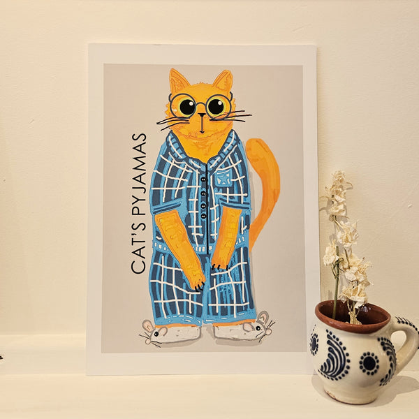 Cat's PJs Print