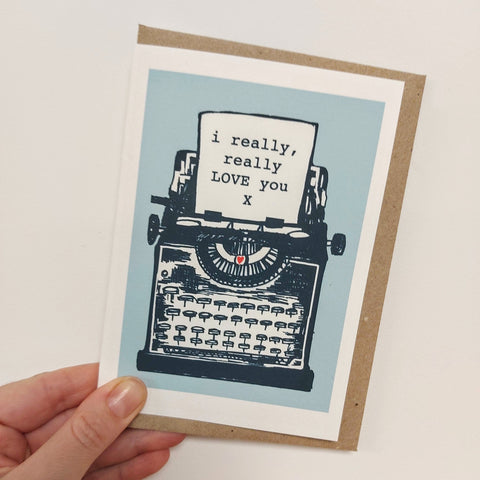 Love you Typewriter Card