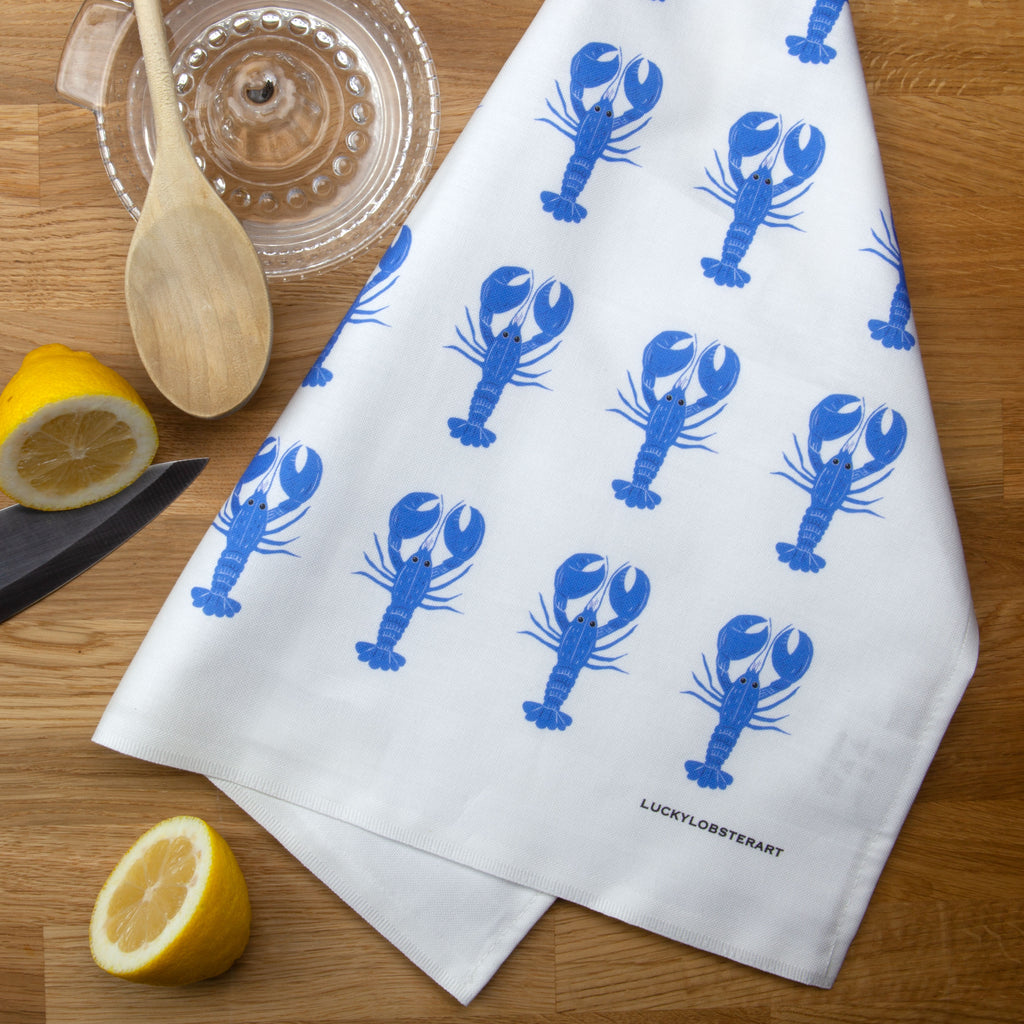 Blue Lobster Tea  Towel