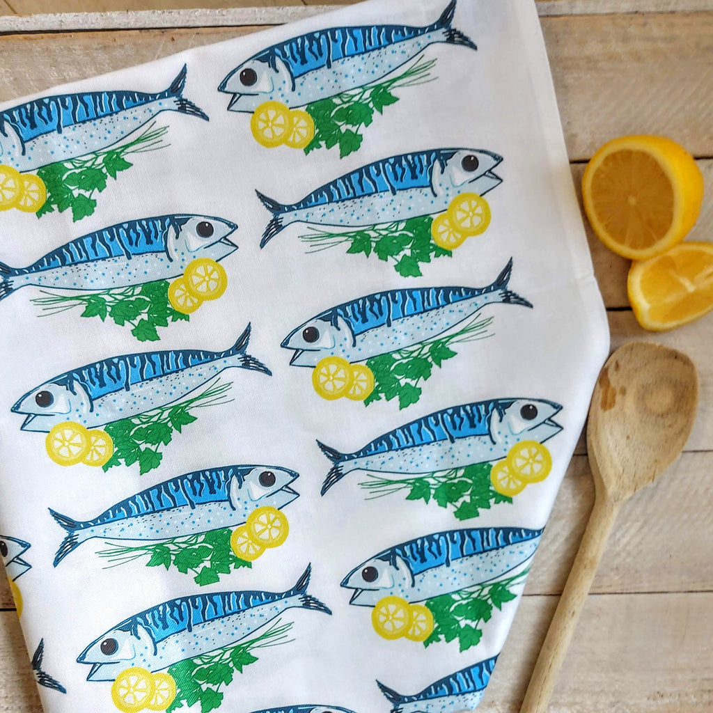 Fish & Lemon Tea Towel
