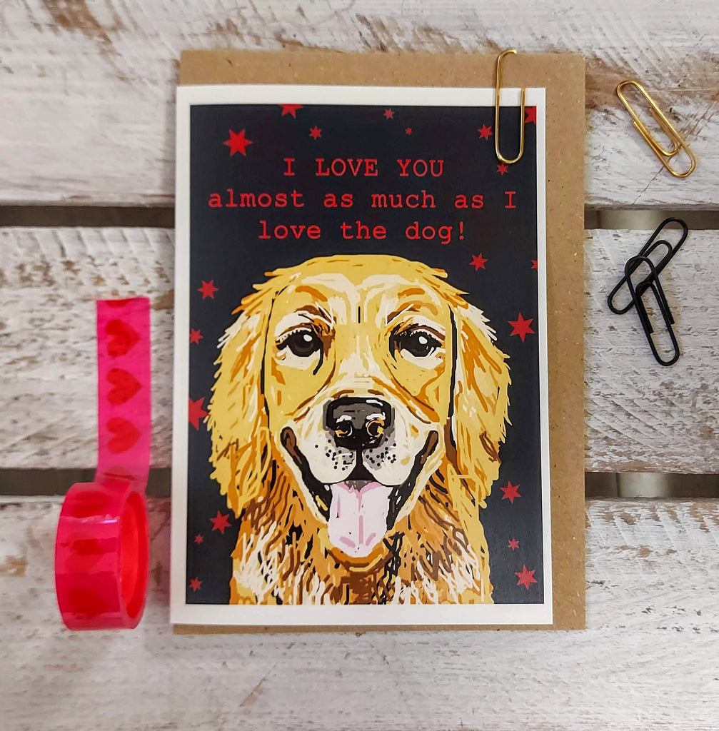 Valentines Golden Retriever Card