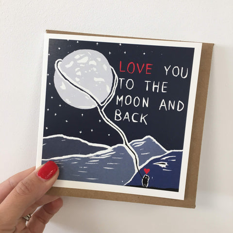 Love you to the Moon card