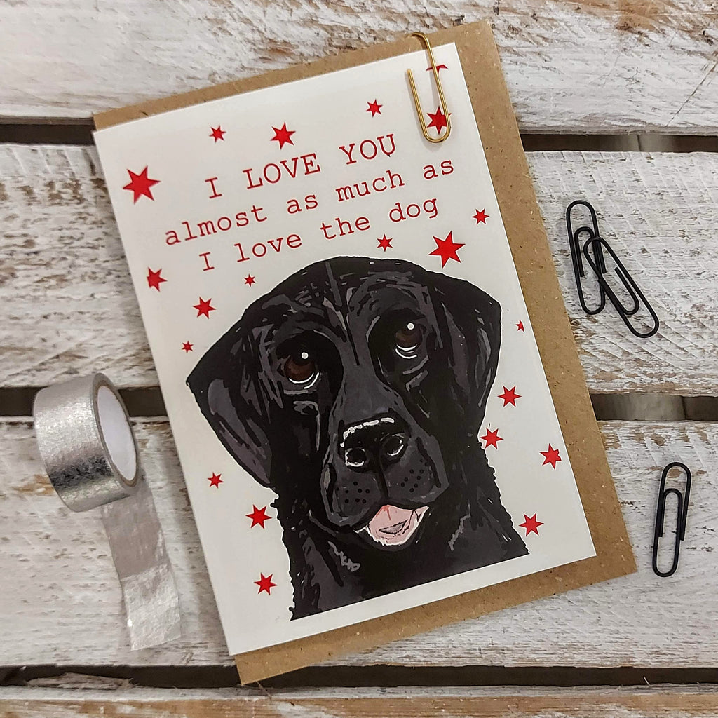 Valentine's Black Labrador card