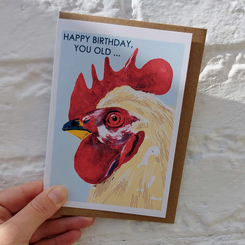 Funny Birthday Cockerel Card