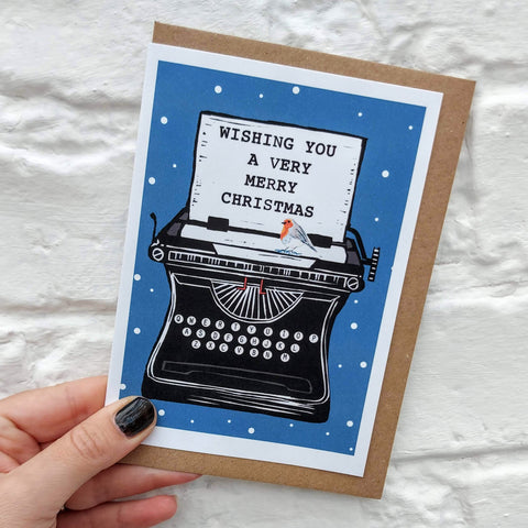 Merry Christmas Typewriter Card